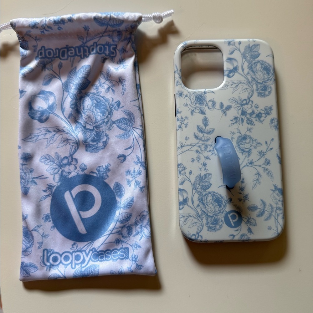 Loopy Case White Floral iPhone Case iPhone 12 Pro blue toile